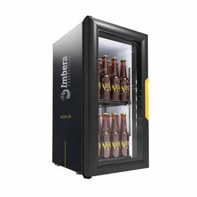 Imbera Ccv24 1018976 Refrigerador Cervecero Vertical con 1 Puerta Cristal, 2 Parrillas y 1.5 Pies - 42.47 Litros de capacidad. Con iluminación LED, Cuerpo esmaltado Negro - Refrigeradores Verticales - Imbera - KitchenMax Store