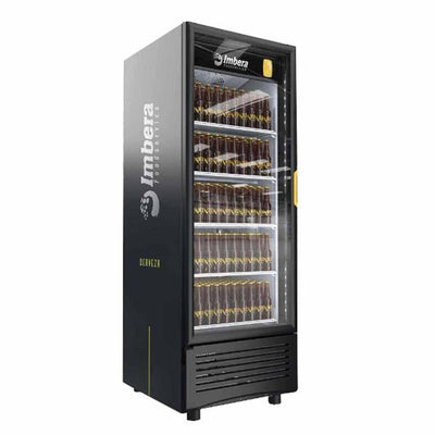 Imbera Ccv500 1023942 Refrigerador Cervecero Vertical con 1 Puerta Cristal, 4 Parrillas y 25 Pies- 728.5 Litros de capacidad. Con iluminación LED, Cuerpo esmaltado Negro - Refrigeradores Verticales - Imbera - KitchenMax Store