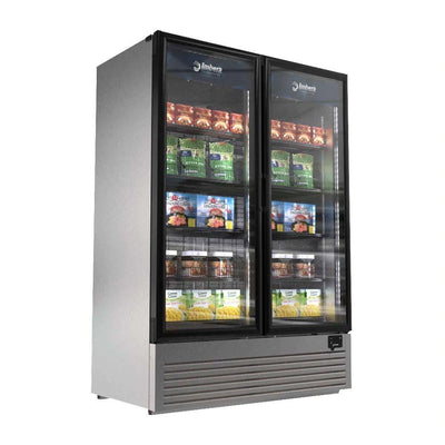 Imbera VFD43 Congelador Alto Desempeño Vertical 2 Puertas Cristal 14 Parrillas 43 Pies - 575 Litros Iluminacion LED Acero Inoxidable - Refrigerador Vertical - Imbera - KitchenMax Store