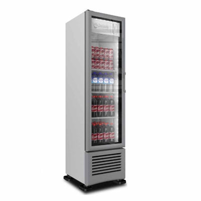 Imbera VL80 1023672 Refrigerador Vertical con 1 Puerta de Cristal, 4 Parrillas y 5.72 Pies - 162 Litros de capacidad. Con iluminación LED, Cuerpo esmaltado Gris - Refrigeradores Verticales - Imbera - KitchenMax Store