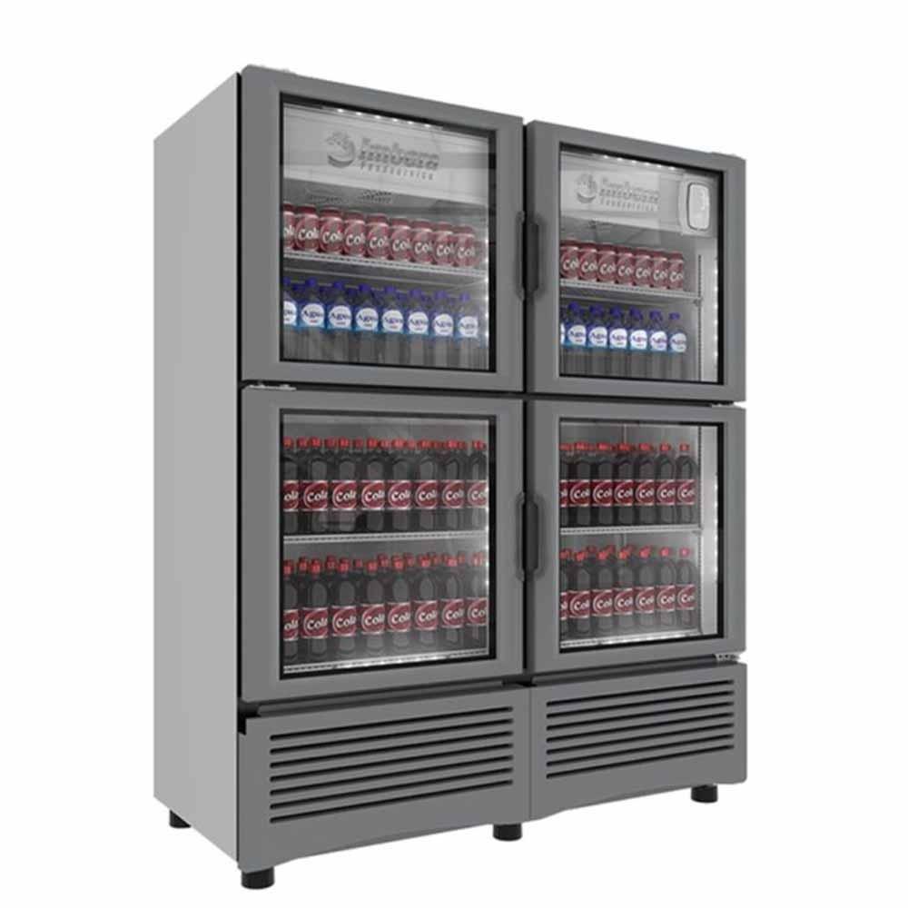 Imbera VRQ35 4P 1023530 Refrigerador Vertical con 4 Puertas de Cristal, 8 Parrillas y 22.84 Pies - 647 Litros de capacidad. Con iluminación LED, Cuerpo esmaltado Gris - Refrigeradores Verticales - Imbera - KitchenMax Store
