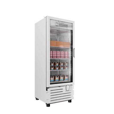 Imbera Vfs16 1011477 Congelador Vertical con 1 Puerta de Cristal, 4 Parrillas y 18 Pies - 325 Litros de capacidad. Con iluminación LED, Cuerpo esmaltado Gris - Congeladores Verticales - Imbera - KitchenMax Store