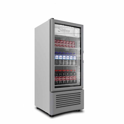 Imbera Vr09 1010851 Refrigerador Vertical con 1 Puerta de Cristal, 3 Parrillas y 8.93 Pies - 252.9 Litros de capacidad. Con iluminación LED, Cuerpo esmaltado Gris - Refrigeradores Verticales - Imbera - KitchenMax Store