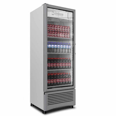 Imbera Vr20 1023702 Refrigerador Vertical con 1 Puerta de Cristal, 4 Parrillas y 13.66 Pies - 387 Litros de capacidad. Con iluminación LED, Cuerpo esmaltado Gris - Refrigeradores Verticales - Imbera - KitchenMax Store
