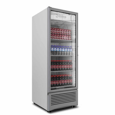 Imbera Vr25 1023777 Refrigerador Vertical con 1 Puerta de Cristal, 4 Parrillas y 18.57 Pies - 526 Litros de capacidad. Con iluminación LED, Cuerpo esmaltado Gris - Refrigeradores Verticales - Imbera - KitchenMax Store