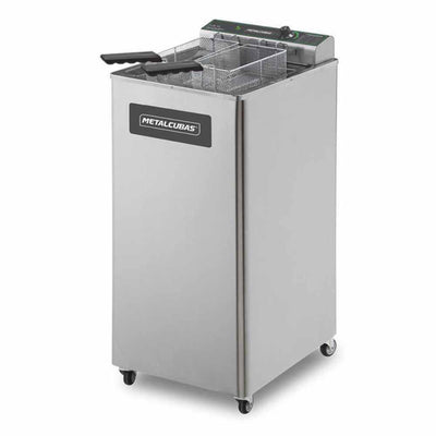 Metalcubas Foe15P Freidora Eléctrica Piso 1 Tina 2 Canastillas 15 Lts. Acero Inoxidable 220 V - Freidores - Metalcubas - KitchenMax Store