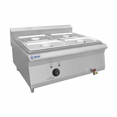 Migsa Bn600-E607 Baño María 4 Divisiones Insertos Electrico Tapas Acero Inoxidable 220 V - Baño María - Migsa - KitchenMax Store