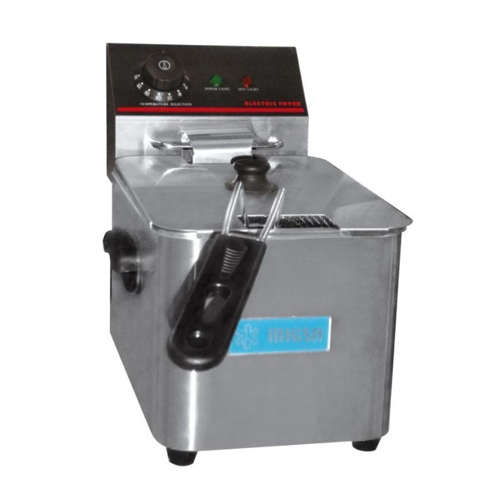 Migsa Ckef1Lts8 Freidora Eléctrica 1 Tina 8 Lts. Termostato Acero Inoxidable 120 V - Freidores - Migsa - KitchenMax Store