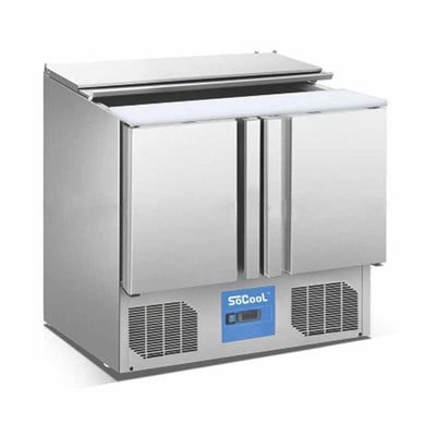 Migsa S900 Barra Fria Ensaladas. Tipo Europeo. Acero Inoxidable. 2 Puertas 230 Lts 90 Cm. - Mesa Fría - Migsa - KitchenMax Store