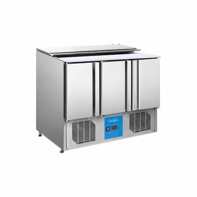 Migsa S903 Barra Fría Ensaladas Tipo Europeo. Acero Inoxidable. 3 Puertas. 420 Lt. 136 Cm. - Mesa Fría - Migsa - KitchenMax Store