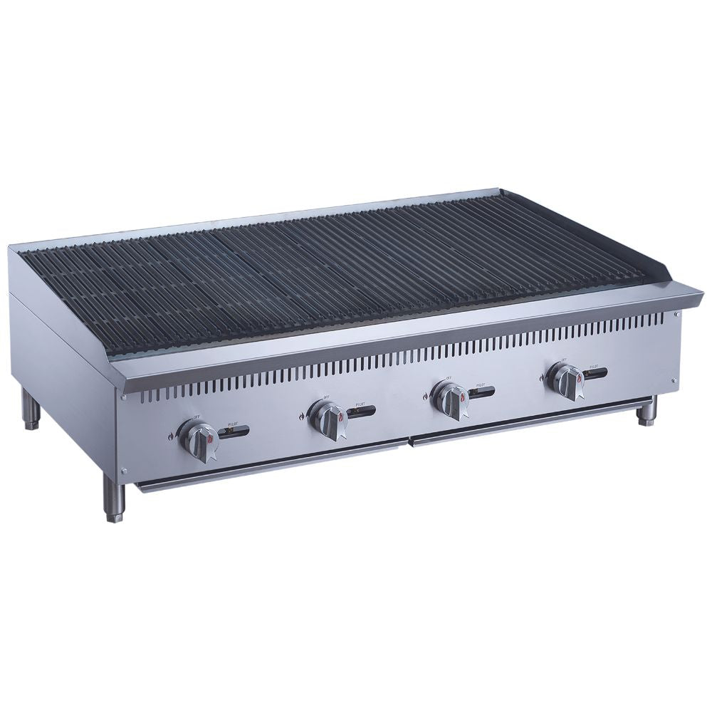Migsa RFS-48-MG Asador Comercial Frente 122 cm Gas 4 Controles Acero Inoxidable - - Migsa - KitchenMax Store