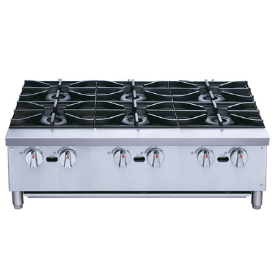 Migsa XRB-6-MG Parrilla Comercial Frente 91.5 cm 6 Parrillas Gas Acero Inoxidable Gris - - Migsa - KitchenMax Store