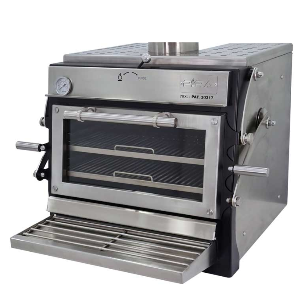 Pira 70 XL LUX ED 480.104 Horno para Carbon y Leña Acero Inoxidable - - Migsa - KitchenMax Store