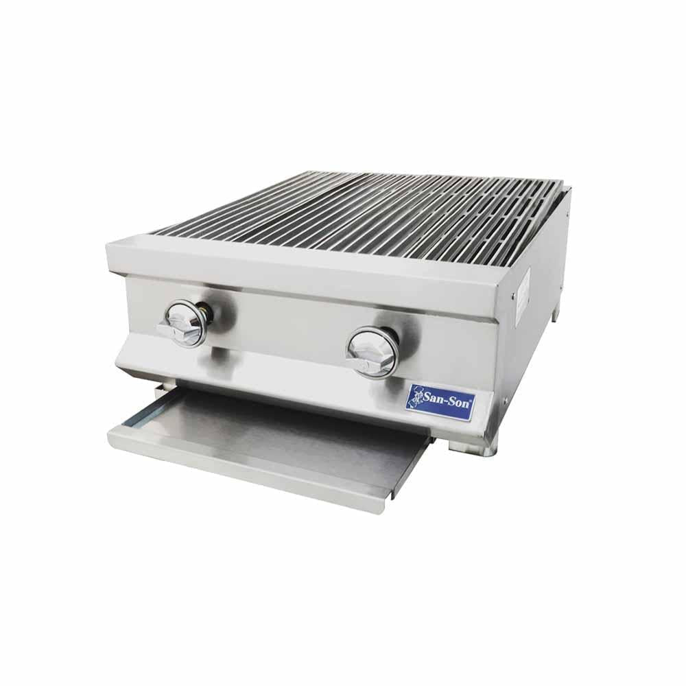 San-Son SSA24 Asador Frente 75 cm Gas 2 Controles Acero Inoxidable Gris - Asador - San Son - KitchenMax Store
