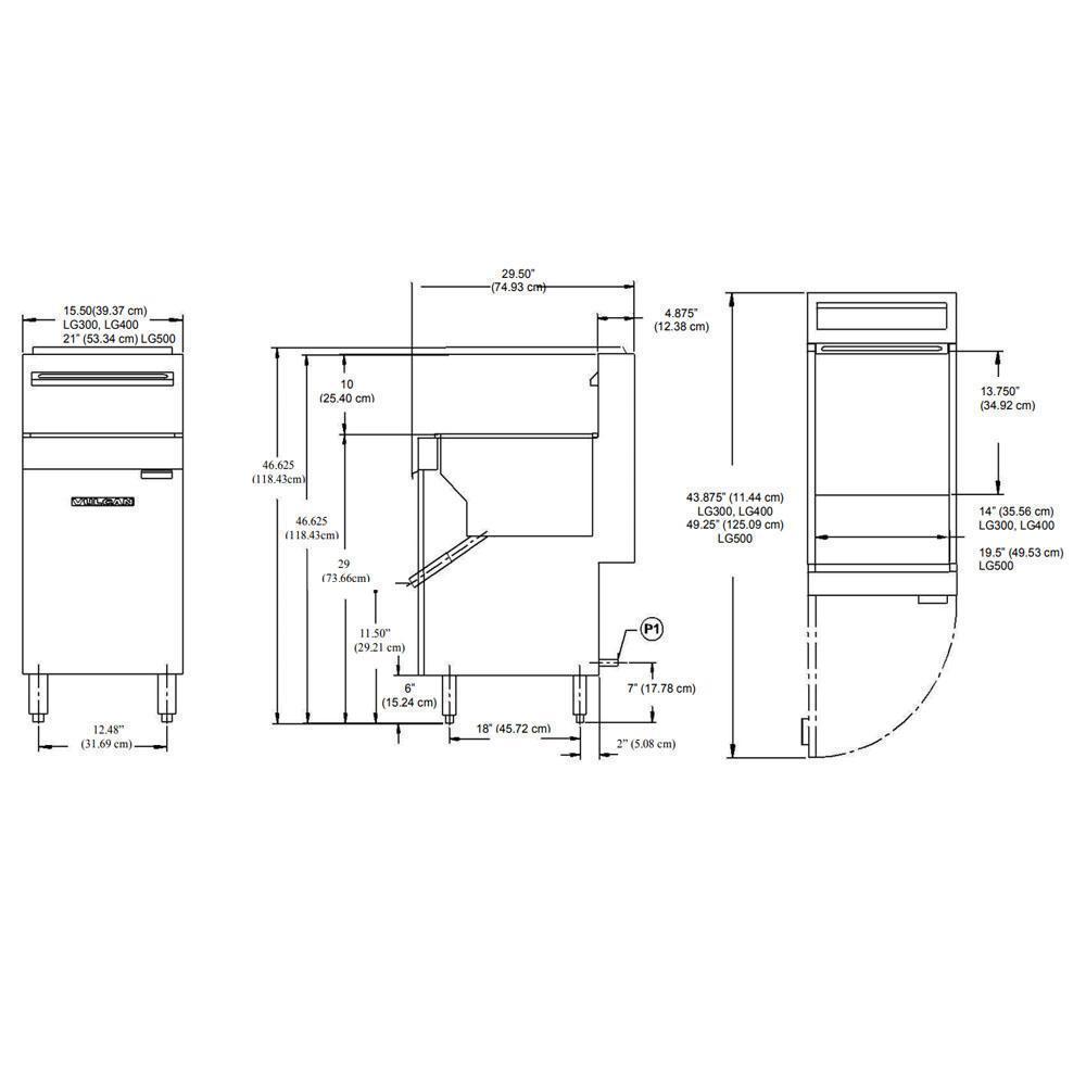 Vulcan by Hobart LG300 Freidora a Gas Puerta Reforzada Acero Inoxidable - Freidores - Vulcan - KitchenMax Store