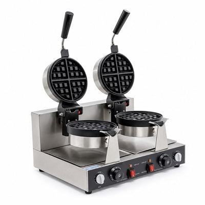 Migsa Uwbx-2 Wafflera Belga Giratoria Doble Eléctrica Acero Inoxidable 120 V, 2 platos.