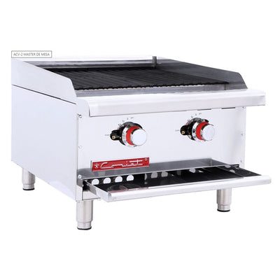 ASADOR CORIAT ACV-2 DE MESA MASTER | Asador 2 Parrillas Reversibles | Gas | Piedra Volcánica Gas Servicios Gastronómicos Hoteles Restaurantes Comida Corrida