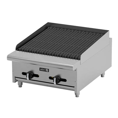 Asber Aecrb-24 Asador Piedra Volcanica Acero Inoxidable para Restaurante Cocina Comedor Industriales Carne Res Puerco Pollo Hamburguesas Verduras Vegetales Elotes Bbq Brochetas Asada Autoservicio Alta Cocina Asar Tostar