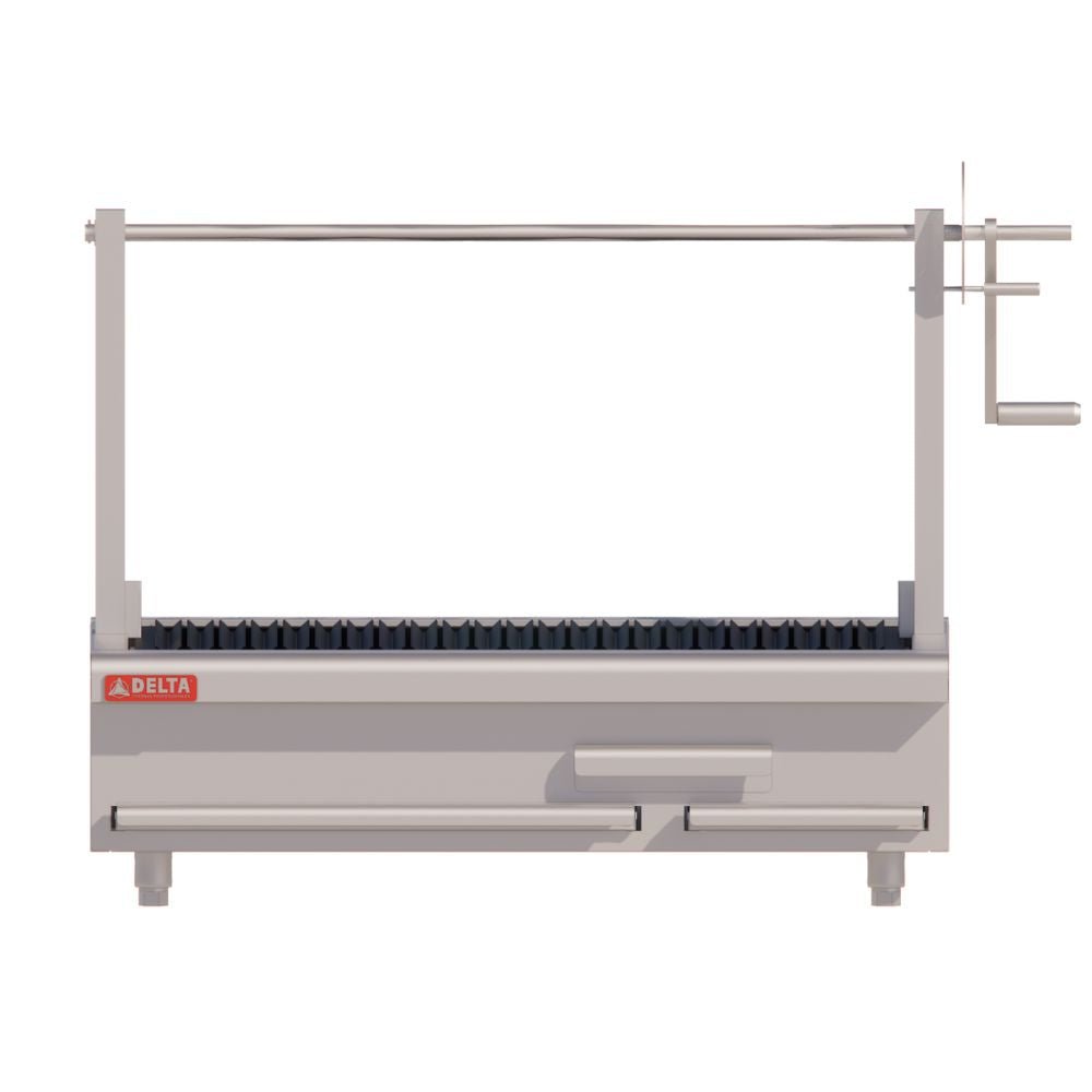 ASADOR DELTA ASR-ARG  | Asador 91.5 CM | Carbón | Charola Recolectora | Recolector de Grasa | Manivela Ejes |  Carnes Vegetales Alimentos
