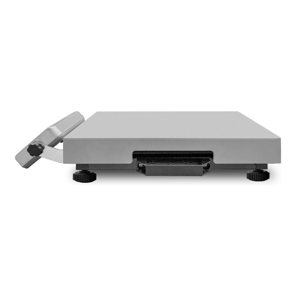 Báscula Rhino BAPAQUE-150, capacidad máxima 150 kg, en acero inoxidable.