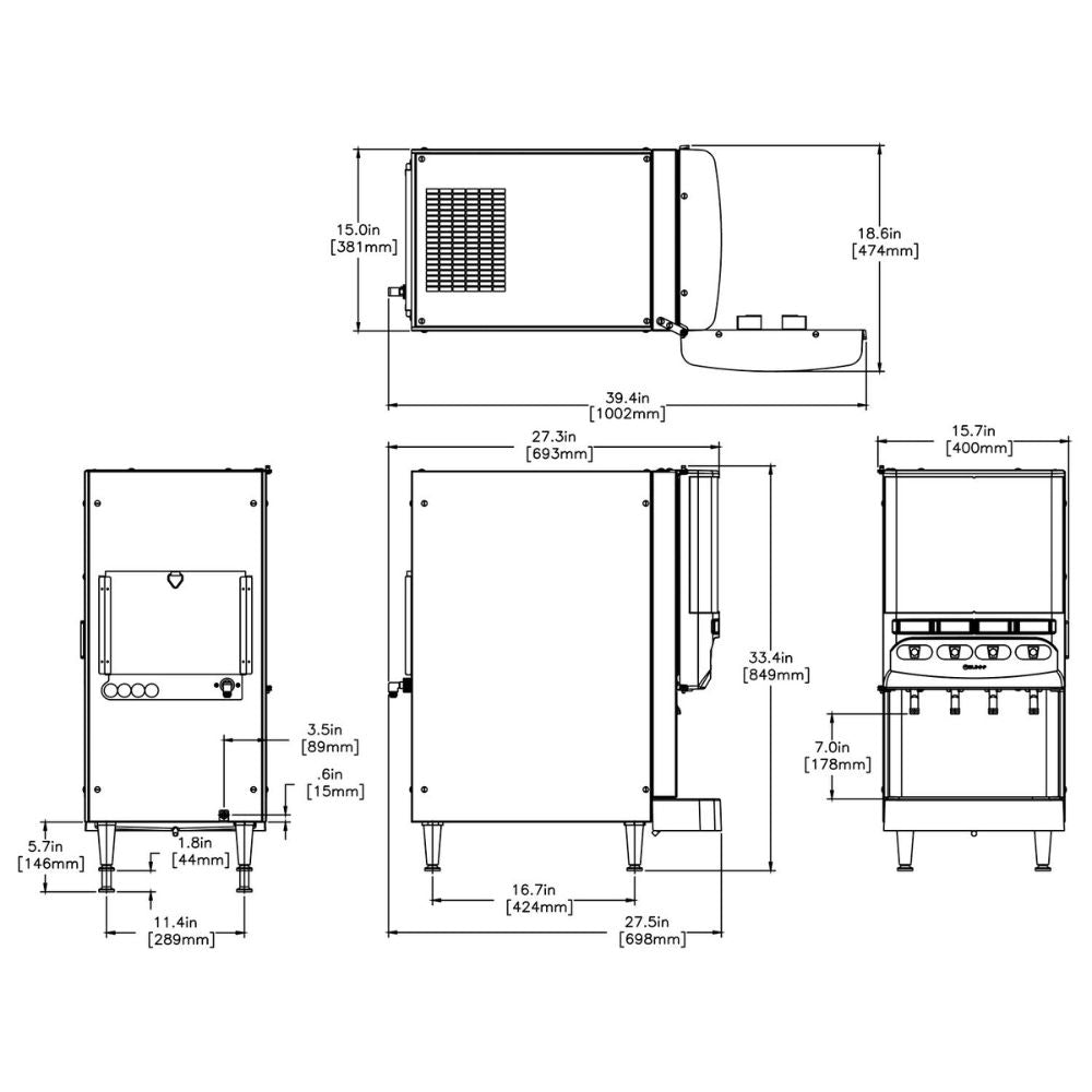 DISPENSADOR BUNN JDF-4S Silver Series 37300.0000, sistema de bebidas frías.