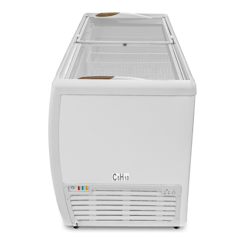 CONGELADOR RHINO CONGECRI-16P | Congelador Horizontal Tapa de Cristal | Capacidad 16 Pies Cúbicos | Función Dual -28 °C a 5 °C | Carnicería Supermercado Heladería
