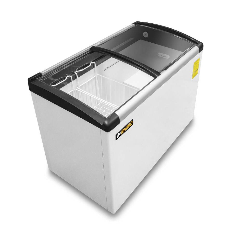 Congelador Rhino CONGECRI-7C, congelador tapa de cristal curva.