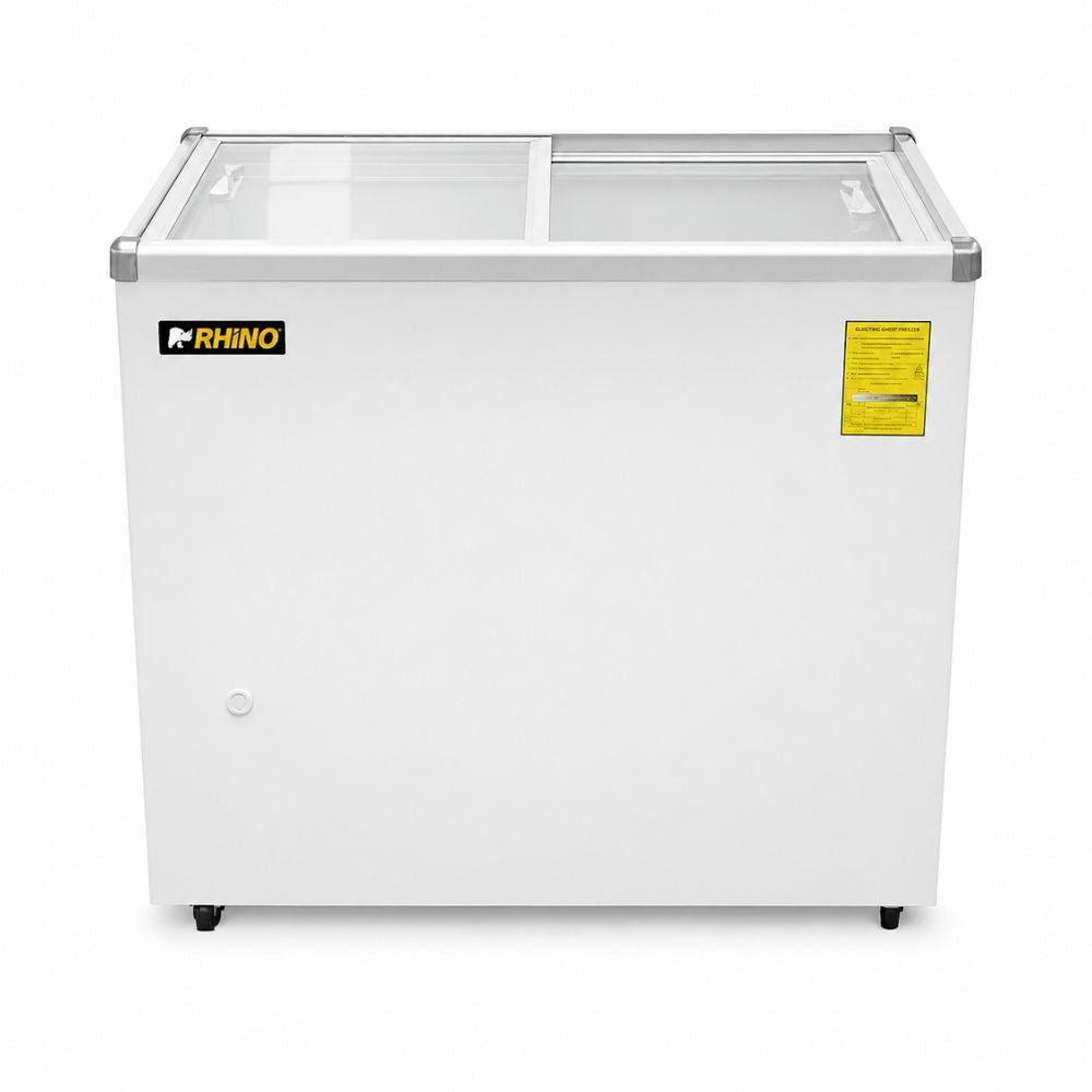 Congelador Rhino CONGECRI-7P, congelador tapa de cristal plano.