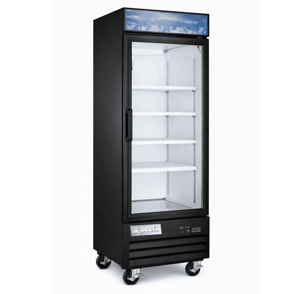 CONGELADOR DELTA D-CV-1PV | Congelador Vertical | 23 Pies Cúbicos | 1 Puerta de Vidrio | Abarrotes Tienda Comercial