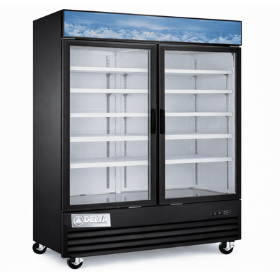 CONGELADOR DELTA D-CV-2PV | Congelador Vertical | 36 Pies Cúbicos | 2 Puertas de Vidrio | Abarrotes Tienda Comercial