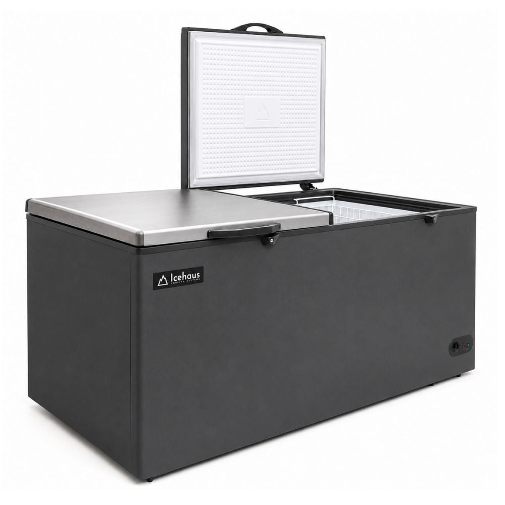 Congelador Icehaus Ctc -24 – Ss-g, 2 tapas de cofre, en acero inoxidable.