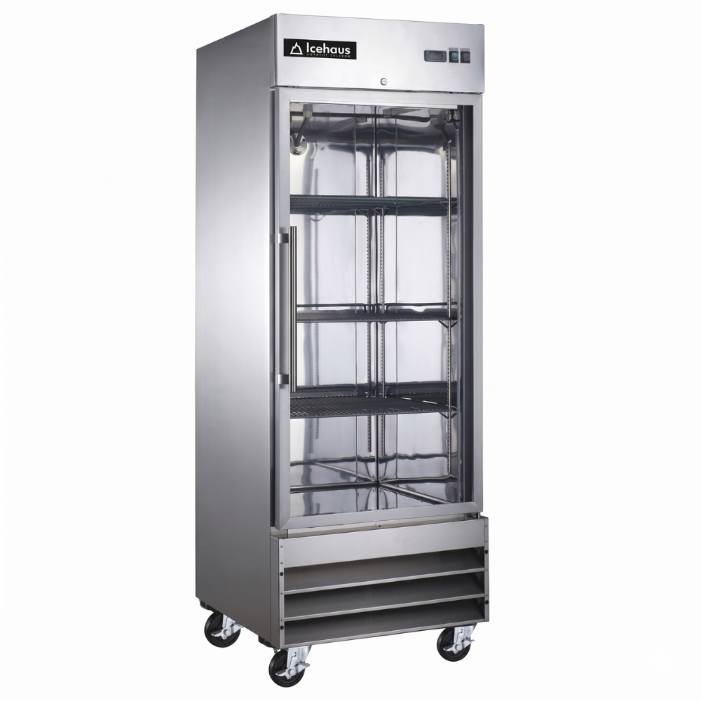 CONGELADOR ICEHAUS CV-1PC-SS-01 | Congelador | 1 Puerta de Cristal  | 21 Pies Cúbicos | Acero Inoxidable | Hotel Carnicería Abarrotes