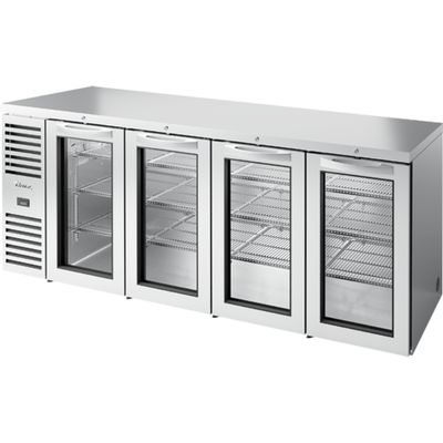 CONTRABARRA REFRIGERADA TRUE TBR92-RISZ1-L-S-GGGG-1 | Contrabarra Refrigerada para Bebidas | 4 Puertas | Acero Inoxidable | Puertas Cristal | para Barra Bar Antro