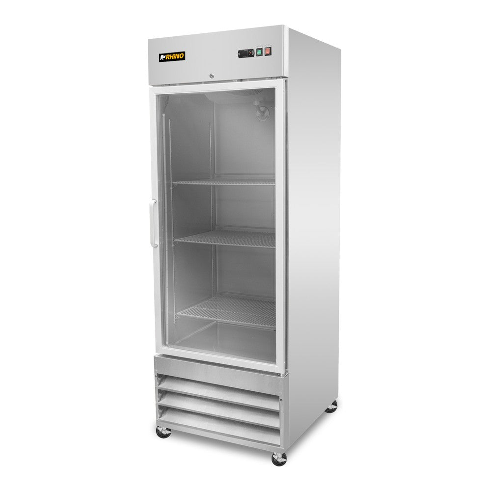 CONGELADOR RHINO CONVECRI-23 | Congelador Vertical | 1 Puerta Cristal | Capacidad 21 Pies Cúbicos | Acero Inoxidable | Restaurante Supermercado Carnicería