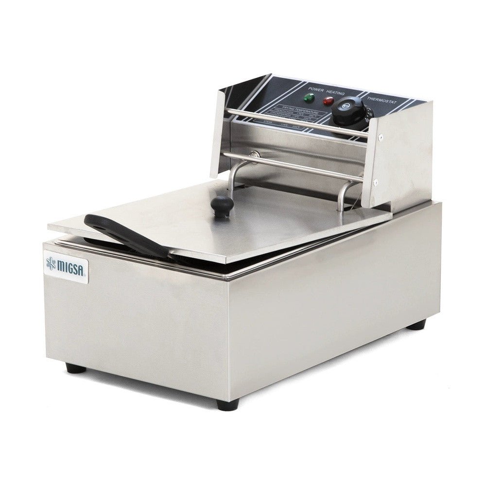 Freidora Eléctrica de Mesa 6 Litros Migsa MFE-6, freidoras, en acero inoxidable.