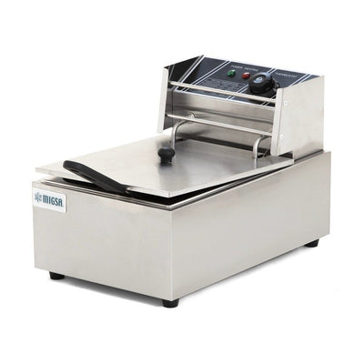 Freidora Eléctrica de Mesa 6 Litros Migsa MFE-6, freidoras, en acero inoxidable.