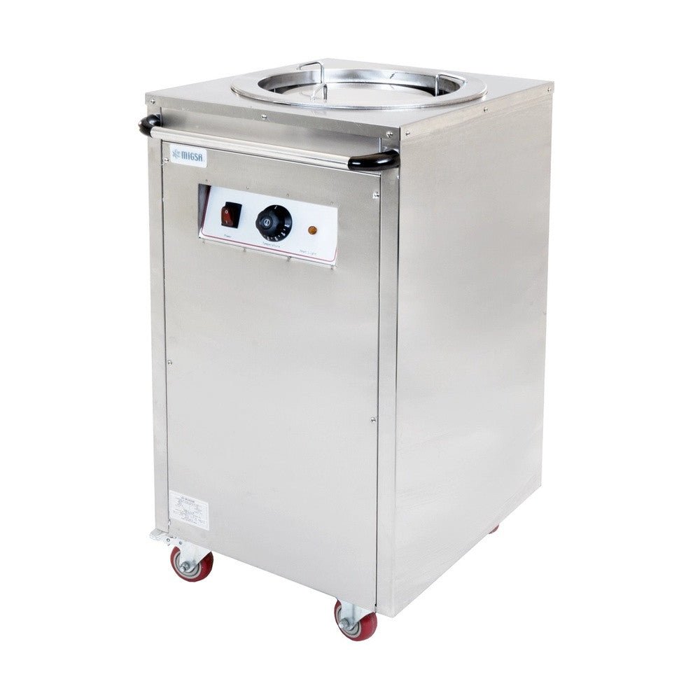 Calentador Eléctrico de Platos Sencillo Migsa MCP-1, alimentos, en acero inoxidable.