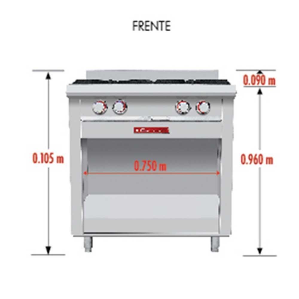 ESTUFA CORIAT EC-4-GA HD DE PISO | Estufa | 4 Quemadores Extra Grandes | Gabinete Abierto | Gas | Cenaduría Lonchería Fonda | Estufa Quemador Gabinete Heavy Duty Restaurante Comedor Acero Charola Residuos Preparación Alimento Comida Master Respaldo