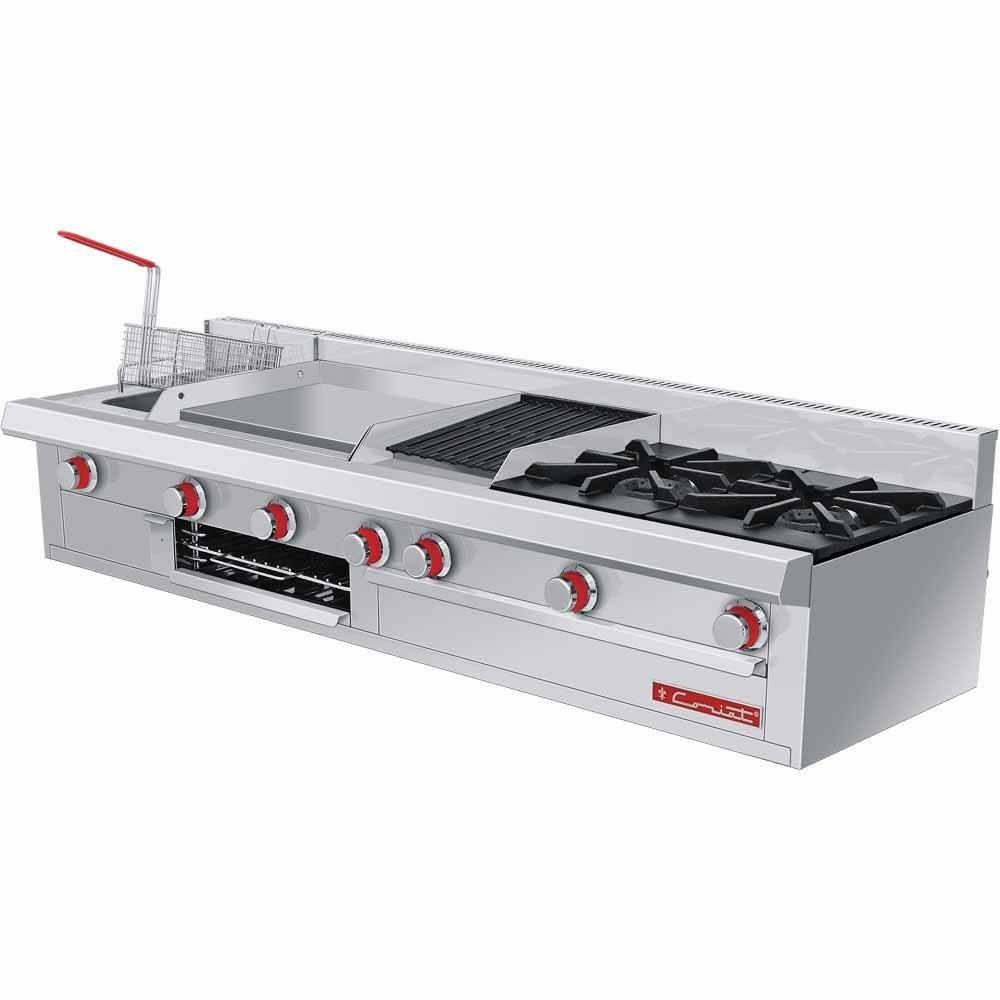 Coriat MULTIPLE MESA PETIT Estufa 2 Quemadores Freidora Asador Acero Inoxidable Gris - Estufas / Parrillas - Coriat - KitchenMax Store