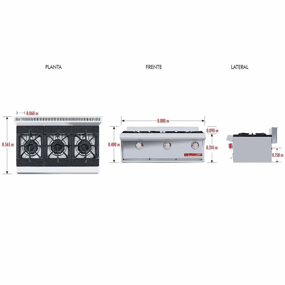 Coriat PCH-3 PETIT Parrilla Gas 3 Parrillas 3 Quemadores - Parrillas - Coriat - KitchenMax Store