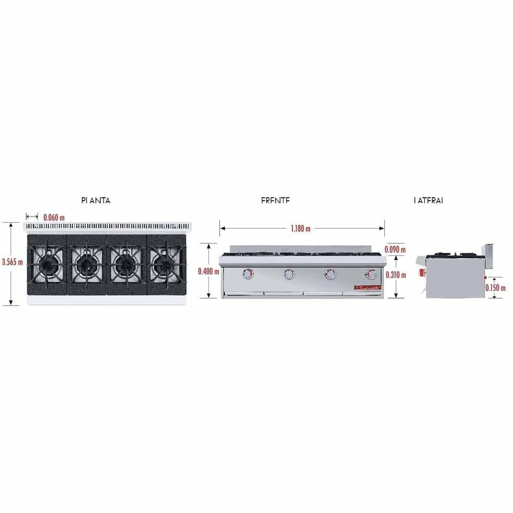 Coriat PCH-4 PETIT Parrilla Gas 4 Parrillas 4 Quemadores - Parrillas - Coriat - KitchenMax Store