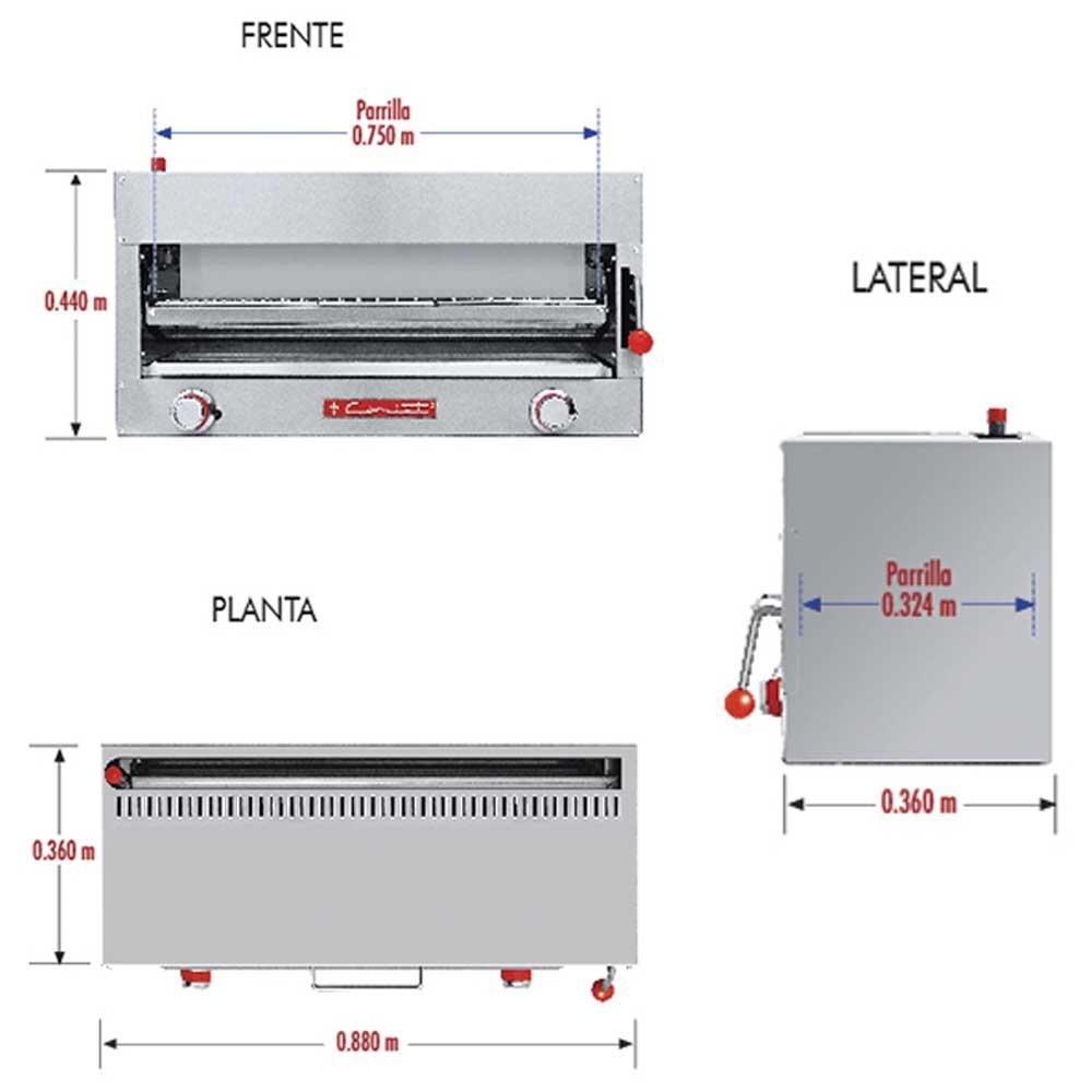 SALAMANDRA CORIAT SC-31.5-G MASTER | Salamandra | 2 Platillos 0.250 m Ø | 2 Quemadores infra-rojos| Palanca 5 Posiciones | Gas |  Gratinadora Alimentos Quesos Fundidos Molletes Lasagna Lasaña Pizza Restaurante Banquetes Buffet Bistro