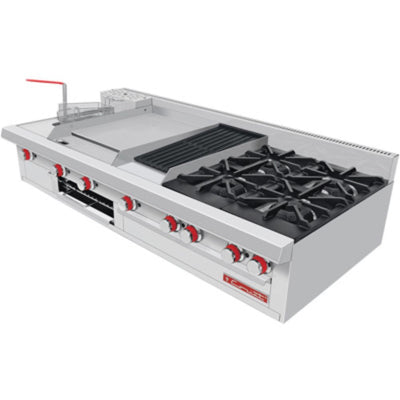 ESTUFA CORIAT MÚLTIPLE MASTER DE MESA | Estufa  | 4 Quemadores | Freidora 3 lt | Asador | Plancha |Gratinador | Gas | Cafeteria Bar Puesto Comida Hospitales Preparación Alimentos Negocios Comida Parrilla Uso Rudo Bistro Hostelería Comisariatos