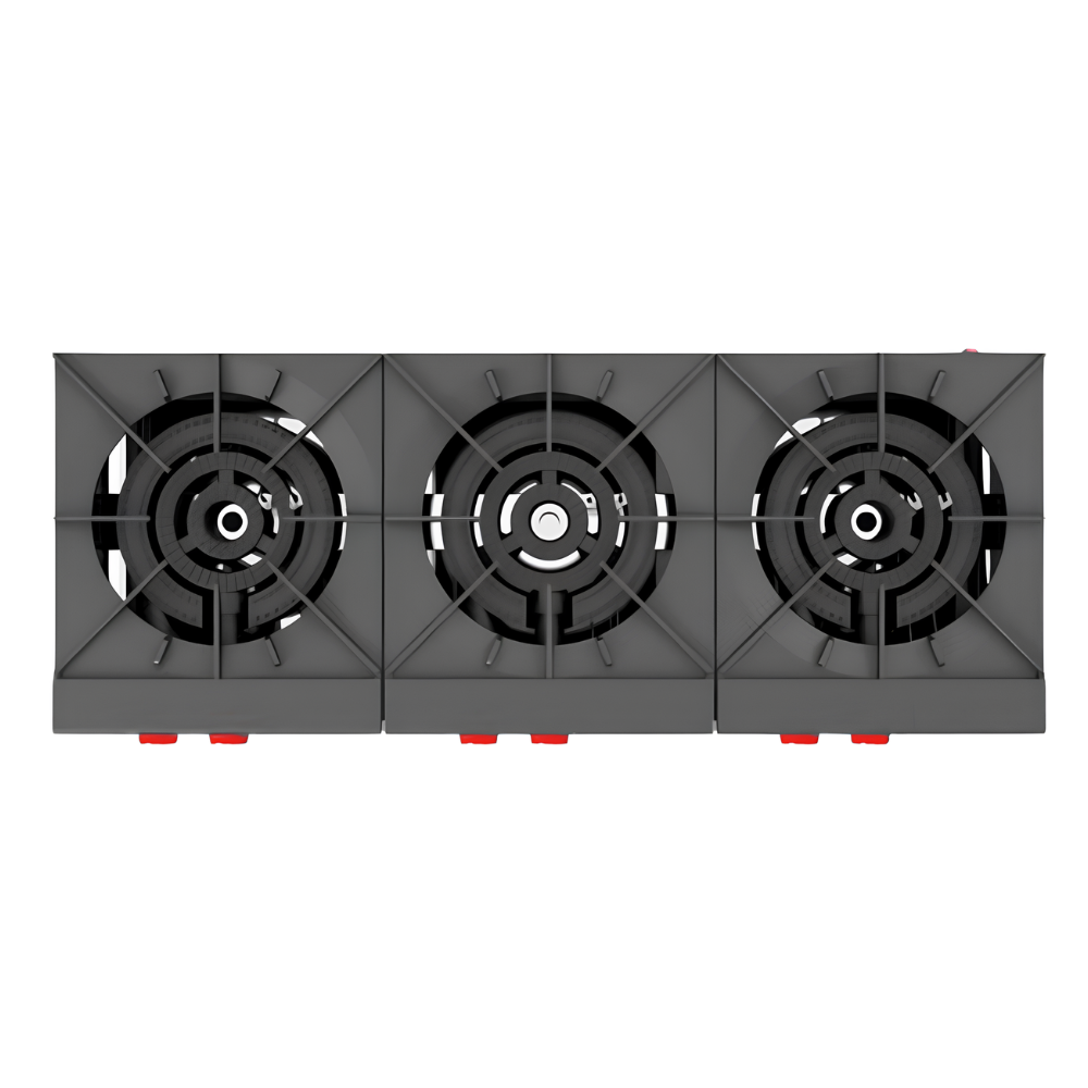 ESTUFÓN CORIAT EC-3T MASTER | Estufón | 3 Quemadores de Alta Potencia | Hierro Fundido | Acero Inoxidable | Gas | Hotel Restaurante Comedor
