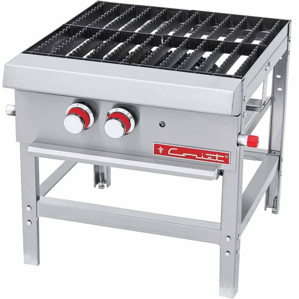 ESTUFÓN CORIAT SP-1T | Gas | 2 Parrillas | 1 Quemador | Acero Inoxidable | Restaurante Cocina industrial Bistró
