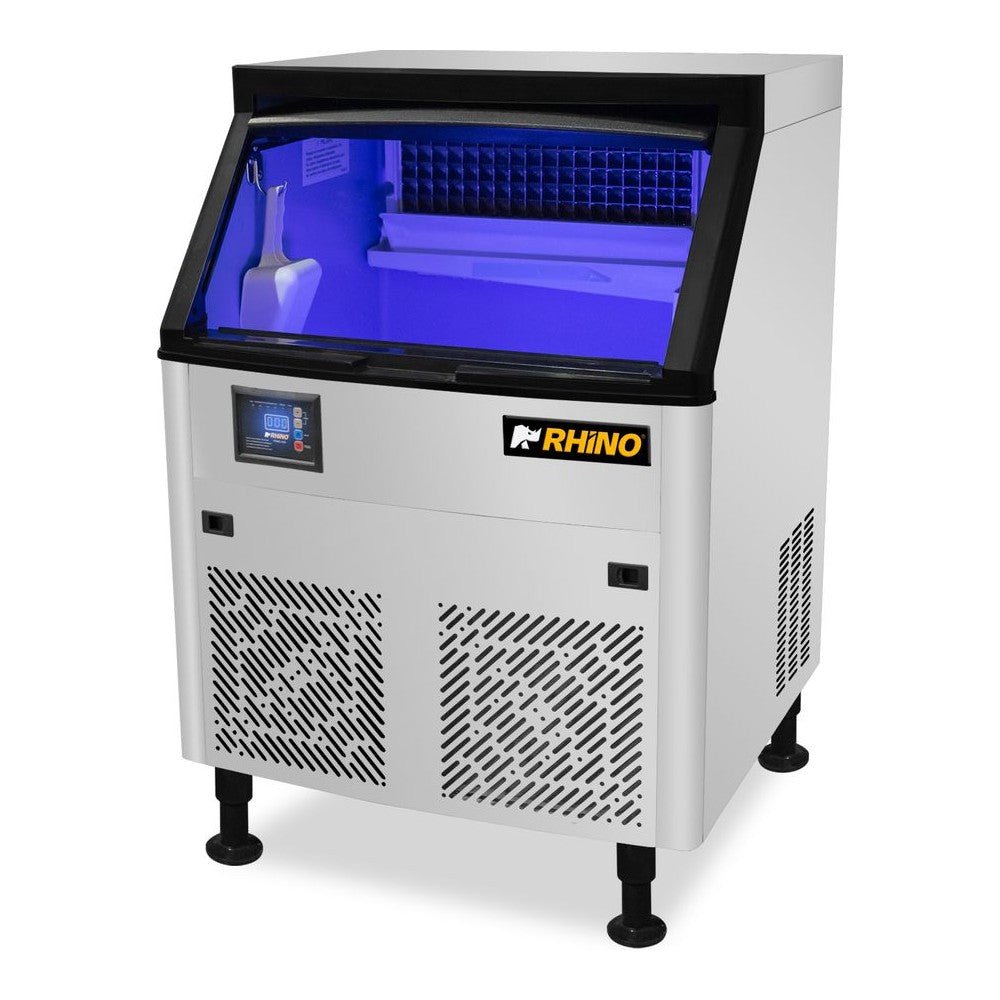 Fábrica de Hielo Rhino FAHIEL-100, fábrica de hielo en cubo, en acero inoxidable.