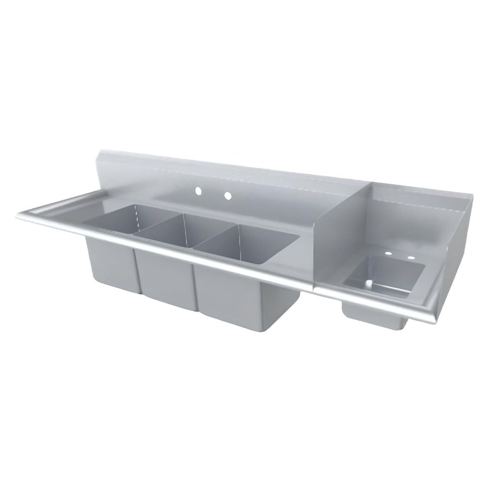 FREGADERO KING F4T-151514-12L | Fregadero | 4 Tarjas | Frente 226 cm | Cocina Bar Hotel