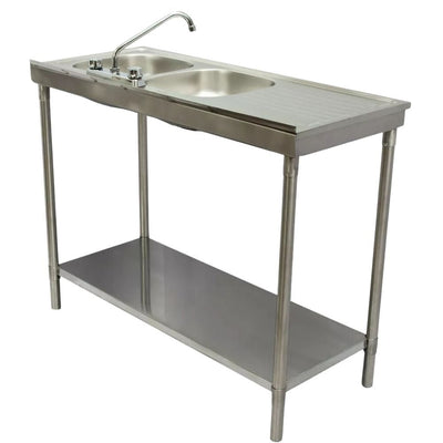 FREGADERO KITCHENMAX STORE MLM1490668608 | Fregadero Doble | Acero Inoxidable | Puesto Negocio Limpieza