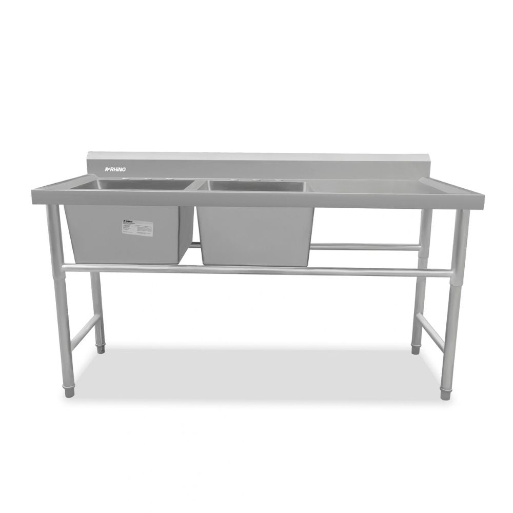 FREGADERO RHINO FREGA-2T | Fregadero | 2 Tarja | Frente 160 cm | Cocina Bar Restaurante Restaurante Cocina Industrial Bar Hotel Comedor Industrial Negocio