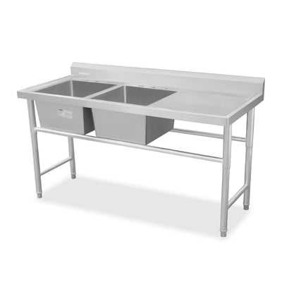 FREGADERO RHINO FREGA-2T | Fregadero | 2 Tarja | Frente 160 cm | Cocina Bar Restaurante Restaurante Cocina Industrial Bar Hotel Comedor Industrial Negocio